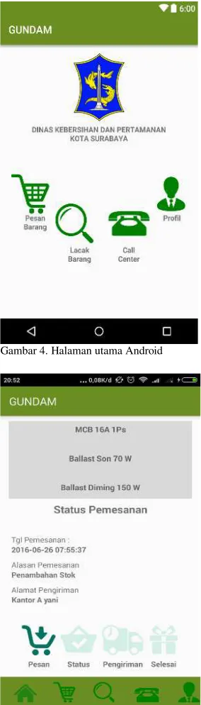 Gambar 4. Halaman utama Android 