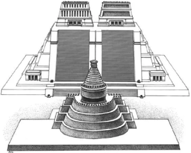 Figura 6. El Templo redondo de Ehécatl-Quetzalcóatl, frente al Templo Mayor de México- México-Tenochtitlán