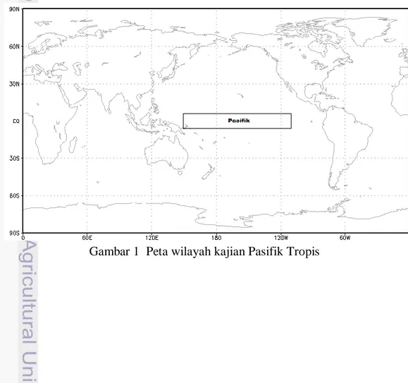 Gambar 1  Peta wilayah kajian Pasifik Tropis 