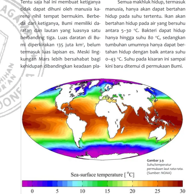 Gambar 3.9 Suhu/temperatur  permukaan laut rata-rata. 