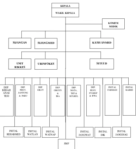 Gambar 4.1 Struktur Organisasi Rumkit Tk II Putri Hijau Kesdam I/BB Medan Sumber : Rumkit Tk II Putri Hijau Kesdam 1/BB 