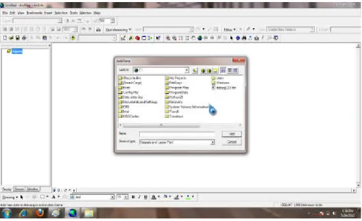 Gambar 2.  Tampilan Jendela Add Theme Sofware ArcGis 2010 