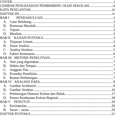Gambar Arsiktural.........................................................................................9