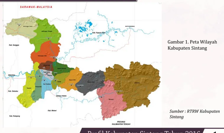Gambar 1. Peta Wilayah  Kabupaten Sintang 