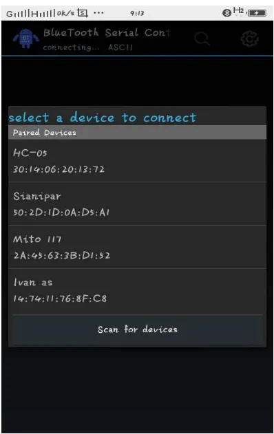 Gambar 3.12 Foto Bluetooth Serial untuk Menghubungkan ke Bluetooth Module HC-05 Pada Alat 