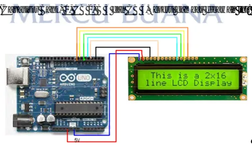 Gambar 3.5  Mikrokontroller dan Display LCD 16 x 2 Karakter 