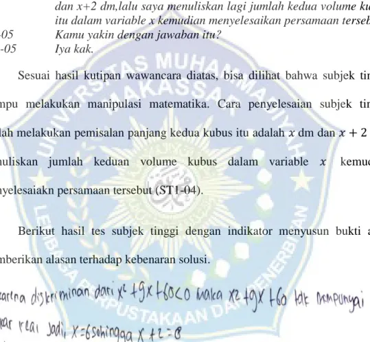 Gambar 4.4 Jawaban Tes ST1 Indikator 3 