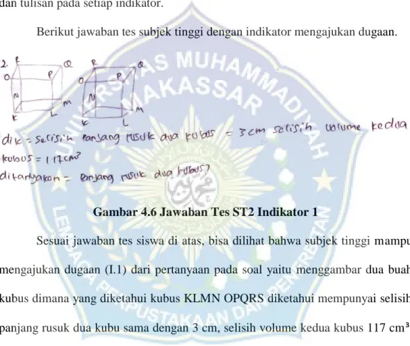 Gambar 4.6 Jawaban Tes ST2 Indikator 1 