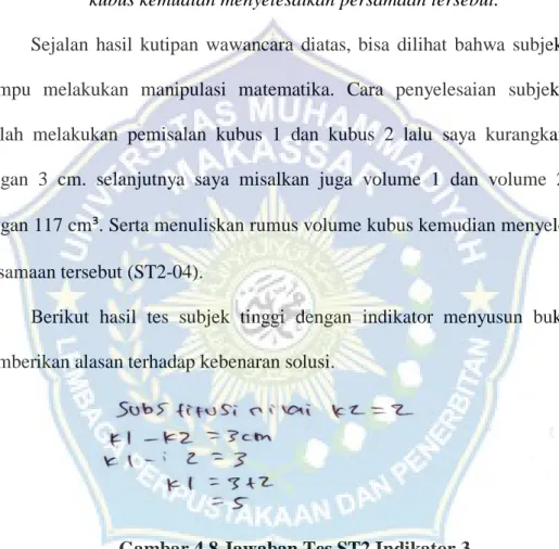 Gambar 4.8 Jawaban Tes ST2 Indikator 3 