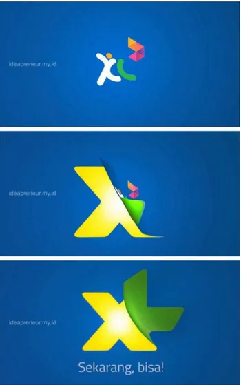 Gambar 4.4 Perubahan logo XL Lama Menjadi Logo XL Baru  Sumber: www.xl.co.id 