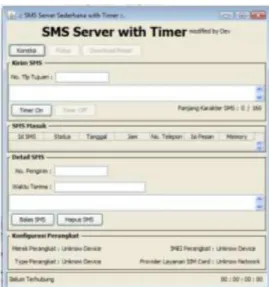 Gambar 6. Tampilan SMS Server with Timer. 