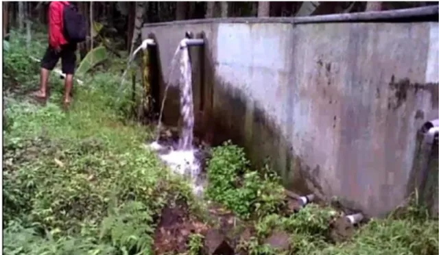 Gambar 1. Potensi aliran air skala picohydro di Desa Trawas-Mojokerto. 