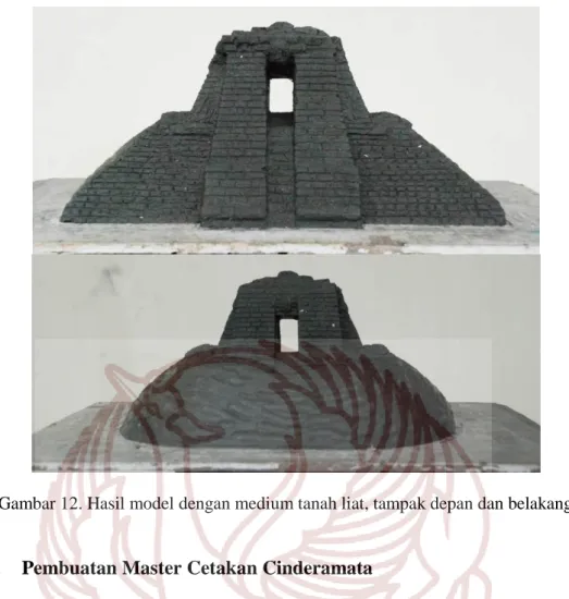 Gambar 12. Hasil model dengan medium tanah liat, tampak depan dan belakang. 