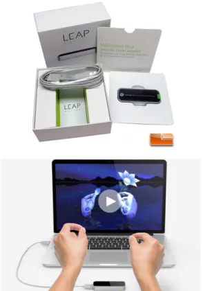 Gambar 1. Peralatan Leap Motion  Leap motion controller mendeteksi gerakan  tangan  Anda  sebagaimana  Anda   meng-gerakkannya  secara  alamiah
