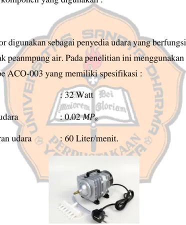 Gambar 3.1 Aerator  2.  Bak suplay air 