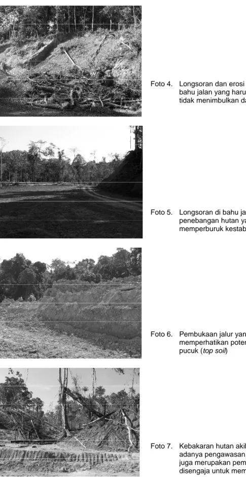 Foto 4. Longsoran dan erosi di sepanjang bahu jalan yang harus dikelola agar tidak menimbulkan dampak lanjutan