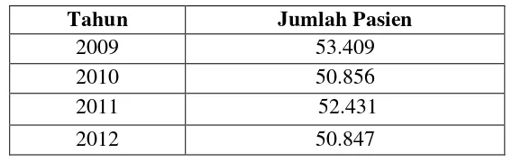 Tabel 4.4 Jumlah Pasien Rumah Sakit Haji Medan 