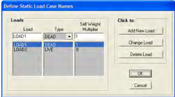 Gambar  3. Mendefinisikan LOAD CASE  