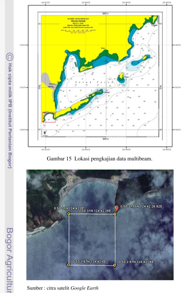 Gambar 16  Batas-batas area survei multi beam.  