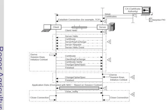 Gambar 2 Skema Protokol TLS (Sankar et al 2004).