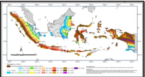 Gambar  4.  Wilayah  Gempa  Indonesia  dengan  percepatan puncak bantuan 