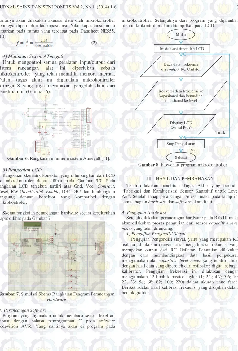 Gambar 6. Rangkaian minimum sistem Atmega8 [11]. 