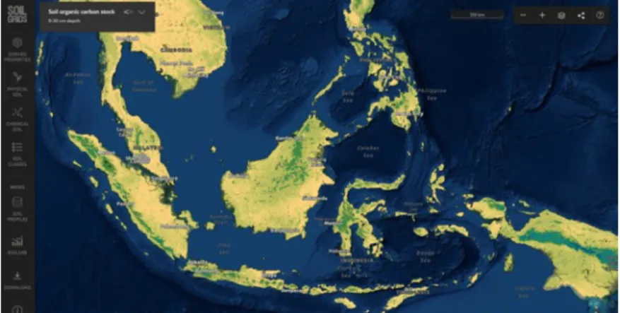 Gambar 2. Tampilan interface website Soilgrids 