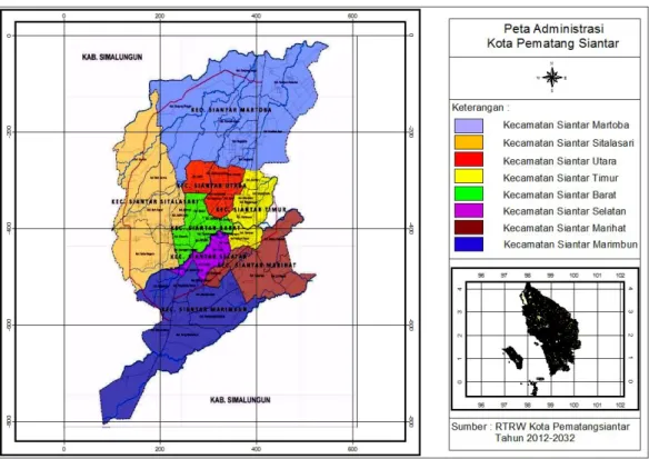 Gambar 1. Peta administrasi Kota Pematang Siantar 