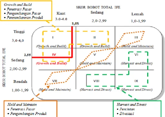 Gambar 2. Internal Extnal Matrix (IE Matriks) Pioncini 