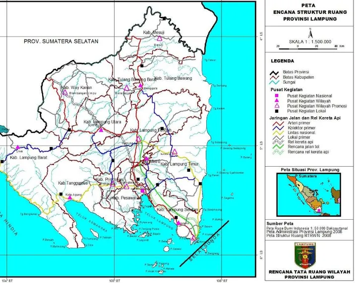 Gambar 2.2 Peta Rencana Struktur Ruang Provinsi Lampung 