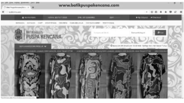 Gambar 3 Antarmuka Toko Online Batik  Puspa Kencana 