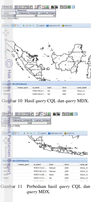 Gambar 10  Hasil query CQL dan query MDX. 