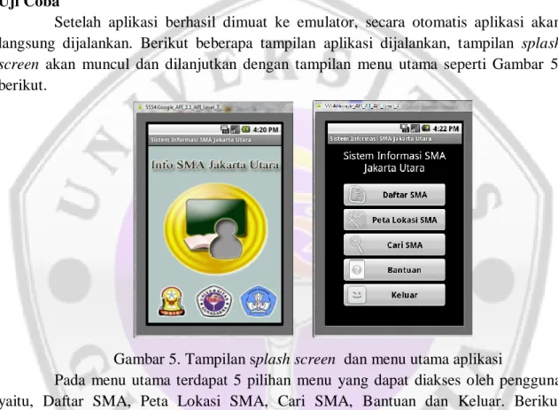 Gambar 4. Tombol pada menu utama 