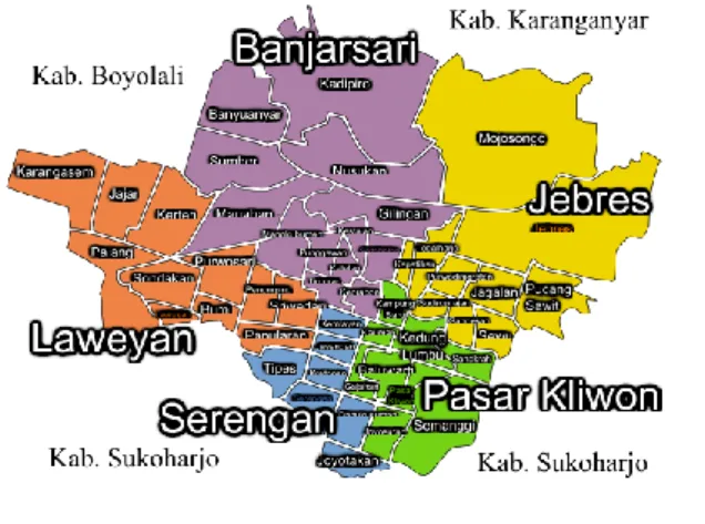 Gambar 1.1 Daftar Kecamatan di Surakarta 
