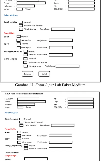Gambar 14. Form Input Lab Paket Lengkap 