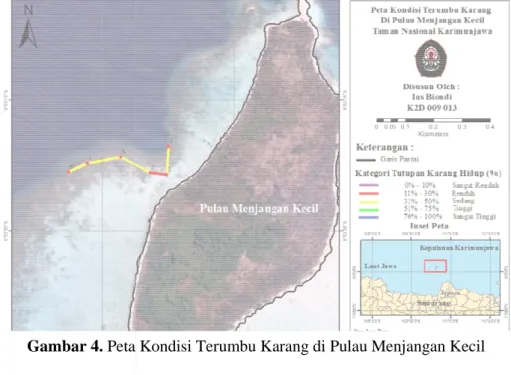 Gambar 4. Peta Kondisi Terumbu Karang di Pulau 
