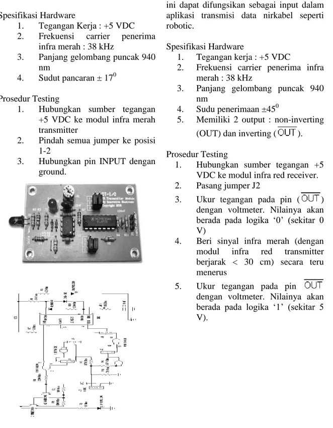 Gambar 10. Rangkaian Modul Infra Red  Transmitter 