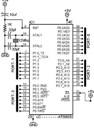 Gambar.3.2. Rangkaian Mikrokontroller AT89S51 