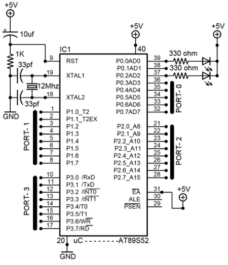 Gambar 4.1 pengujian rangkaian mikrokontroller AT89S51 