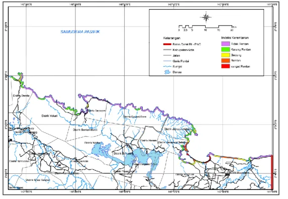 Gambar 4. Peta Kerentanan Elevasi Wilayah Pesisir Kota dan Kabupaten Jayapura 