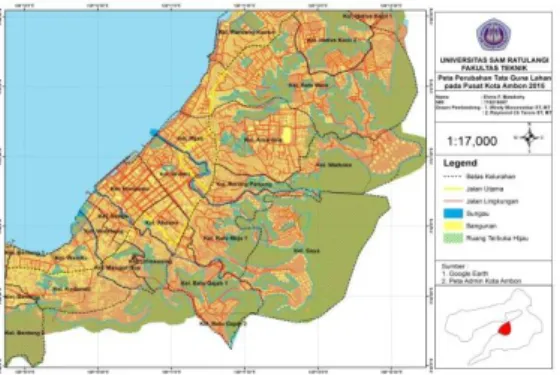 Gambar 2. Peta Perubahan Tata Guna Lahan  Pusat Kota Ambon Tahun 2003 