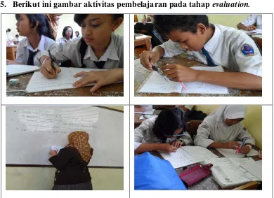 Gambar di atas menunjukkan aktivitas siswa dalam mengerjakan soal 