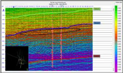Gambar 4. Hasil inversi model based seismik line 4 