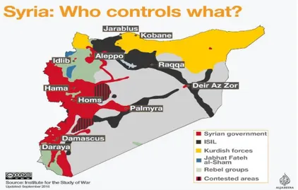 Gambar 4. Peta Penguasaan Wilayah Suriah oleh ISIS 