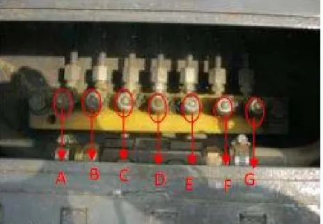 Gambar 12. Port pressure oil pada bulldozer Shantui SD16F  Keterangan gambar: 