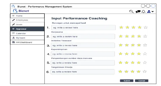 Gambar 13. Tampilan Form Penilaian Karyawan