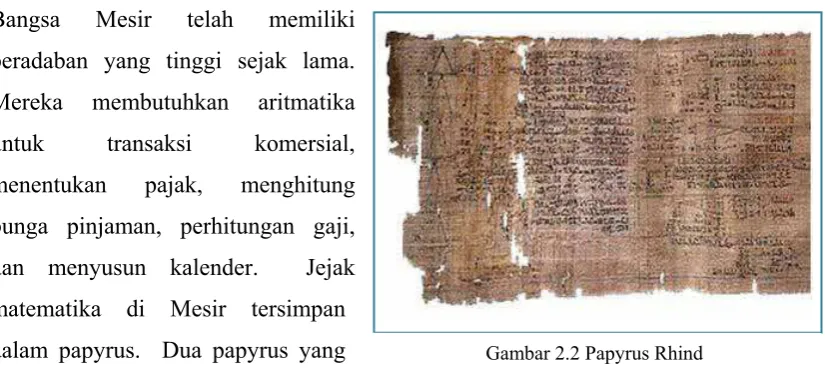 Gambar 2.2 Papyrus Rhind 