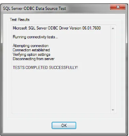 Gambar 4.10 Halaman SQL Server ODBC Data Source Test 