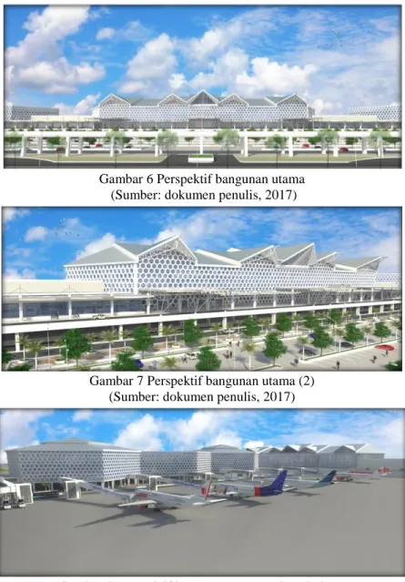 Gambar 6 Perspektif bangunan utama   (Sumber: dokumen penulis, 2017) 