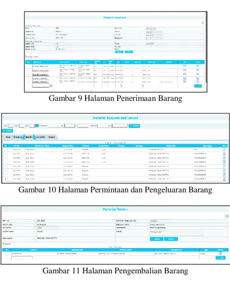 Gambar 9 Halaman Penerimaan Barang 